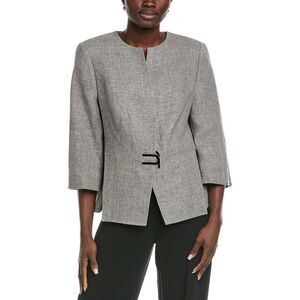 Akris Womens  Anais Linen & Wool-Blend Jacket, Grey